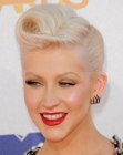 Christina Aguilera's hair smoothed back