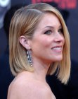 Christina Applegate with her hair cut into a mid-length asymmetrical bob