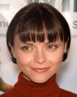 Christina Ricci with an earlobe length haircut