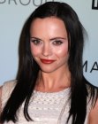 Christina Ricci wearing her long smooth hair in a free flowing style
