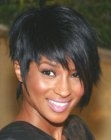 Ciara's short hairstyle with jagged layers