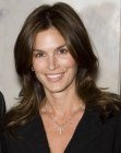 Cindy Crawford with slightly curled hair