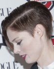 Coco Rocha's very short hair with sleek gel styling