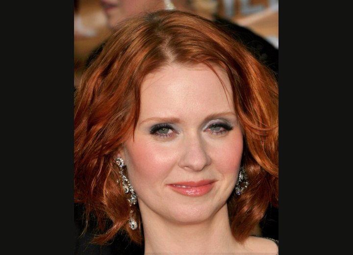 Cynthia Nixon with flaming red hair