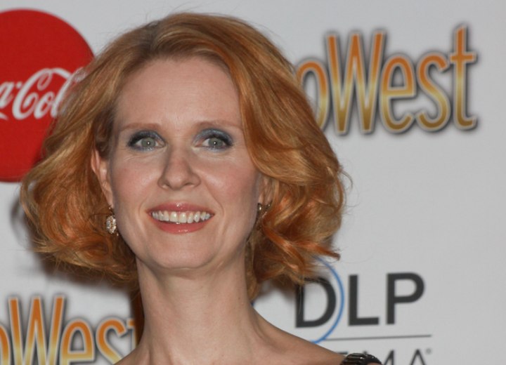 Cynthia Nixon - Bob for red hair with curls and waves