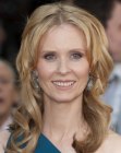 Cynthia Nixon wearing culred hair extensions