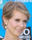 Cynthia Nixon's pixie cut with side bangs