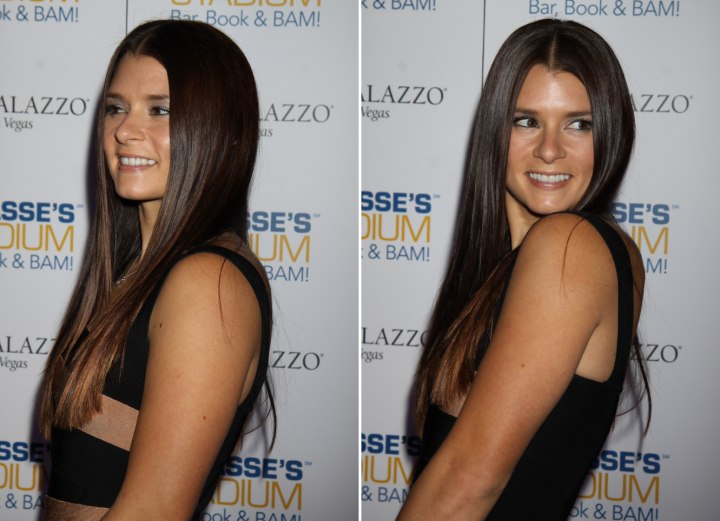 Danica Patrick with mid-back long hair