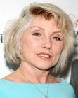 Debbie Harry wearing her hair short in a chin length bob