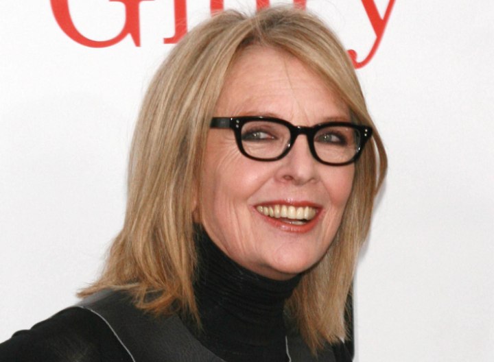 Diane Keaton wearing a black turtleneck