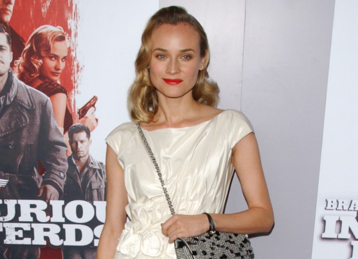 Diane Kruger wearing a silk white dress