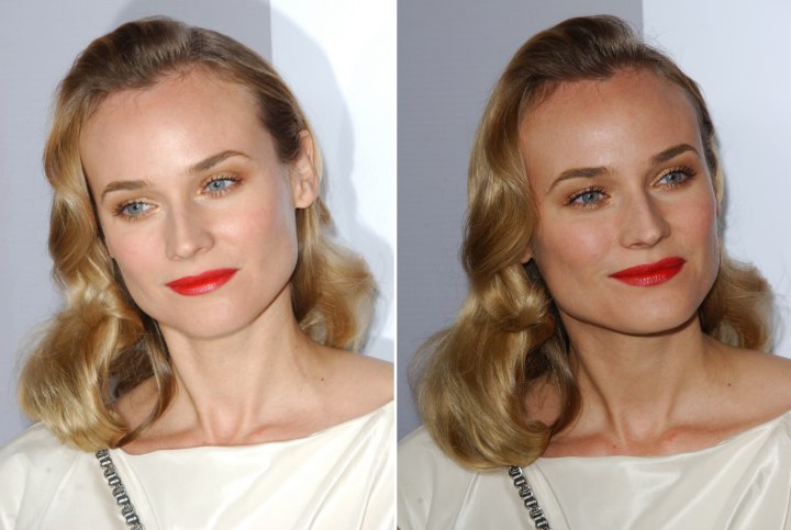 Diane Kruger - conservative hairstyle with waves