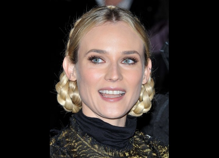 Diane Kruger's hairstyle with braids