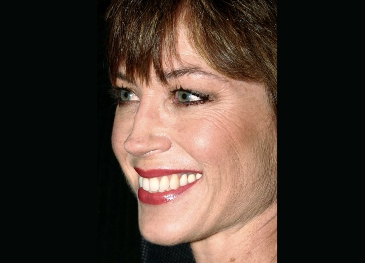 Close up photo of Dororthy Hamill's face and bangs