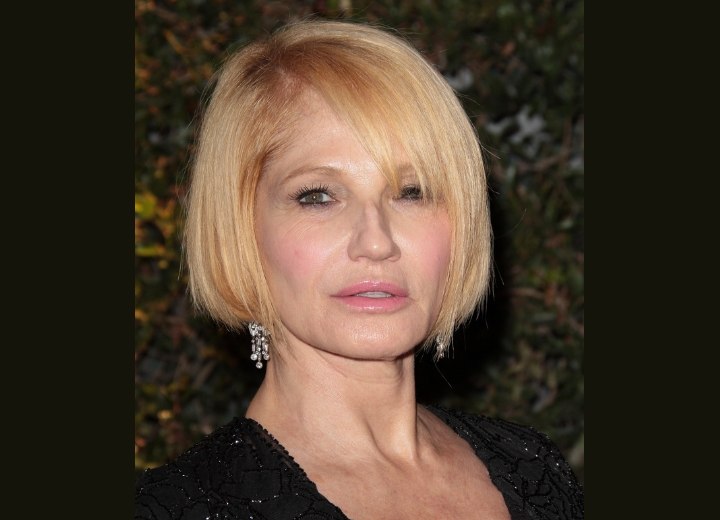 Ellen Barkin's chin length bob