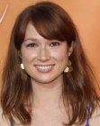 Ellie Kemper wearing her long hair with the sides away from her face