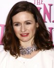Emily Mortimer's shoulder length haircut with a lot of texture