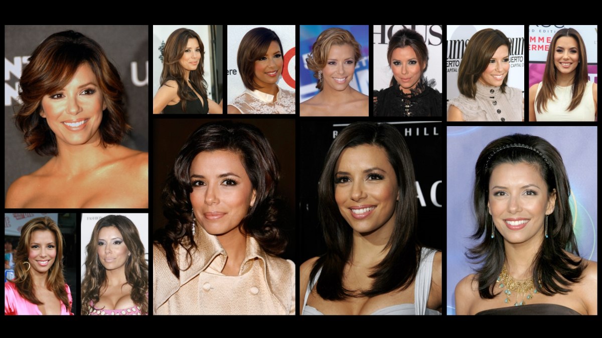 Eva Longoria Hairstyles | Straight and curled hair for an oval to heart  shaped face