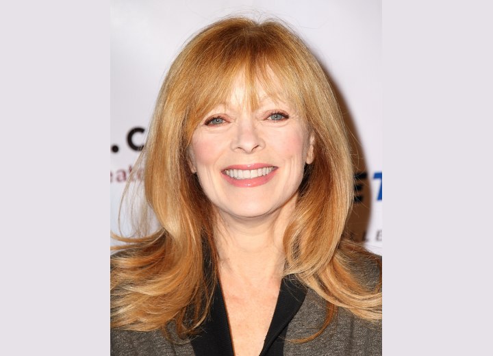 Frances Fisher - Long hairstyle with bangs for women over 50