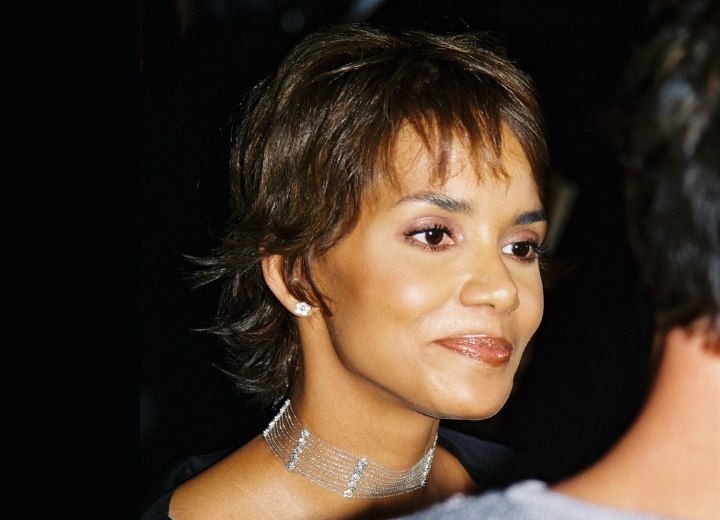 Halle Berry with wispy short hair