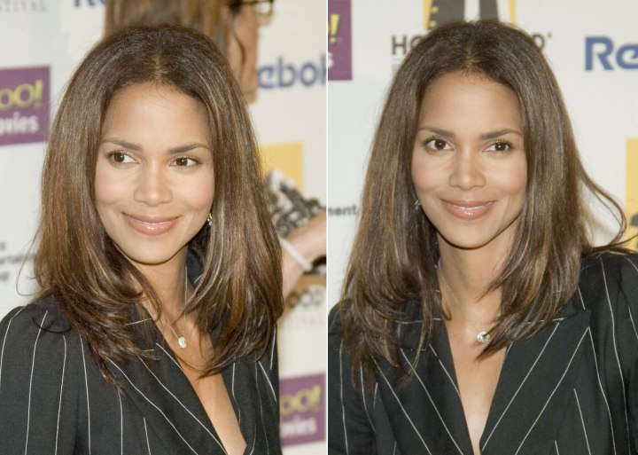 Halle Berry with sleek long hair