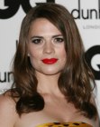 Hayley Atwell wearing her hair smooth with curled ends