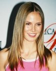 Heidi Klum rocking sleek long hair with chopped ends