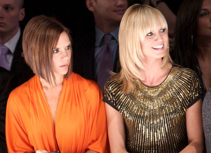 Heidi Klum and Victoria Beckham - Medium long haircut that surrounds the face