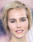 Isabel Lucas with her hair styled up to resemble a bob