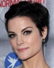 Jaimie Alexander with her hair in a pixie