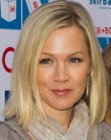 Jennie Garth wearing her sleek blonde hair in a long bob