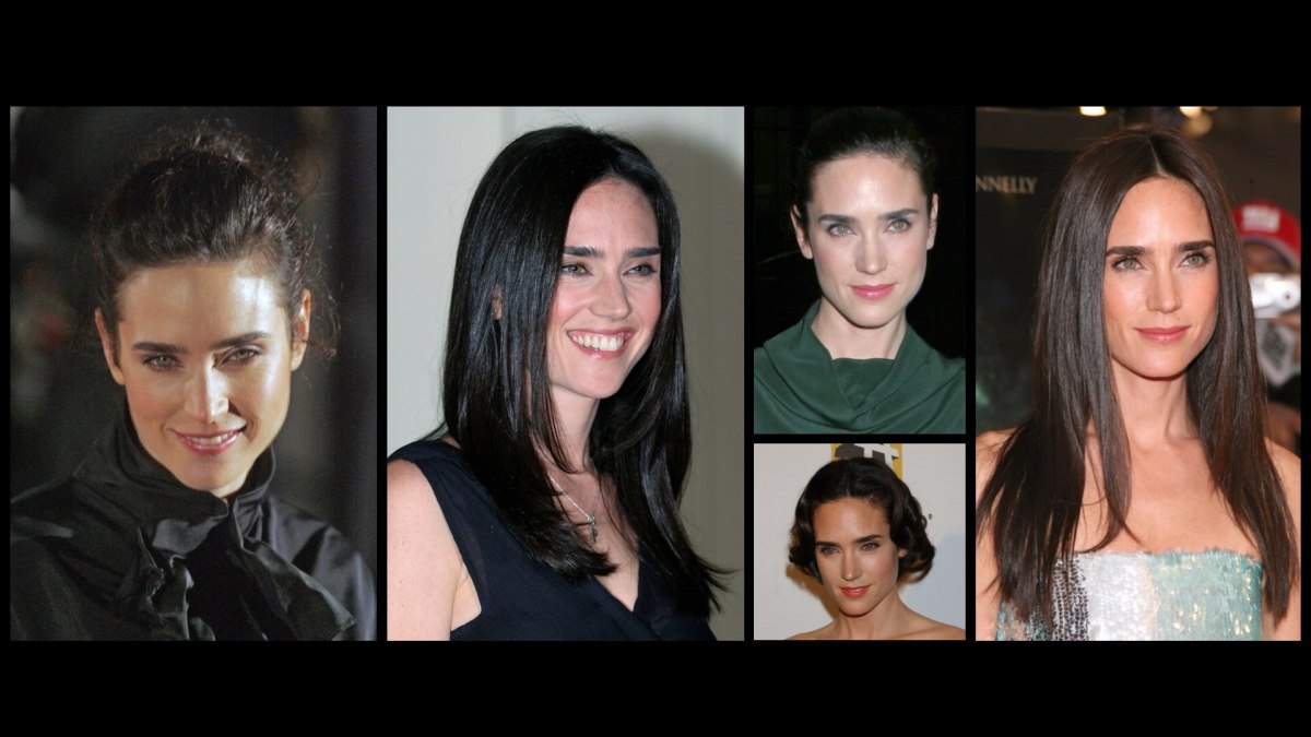 Jennifer Connelly wearing her hair up in an easy to do old fashioned bun