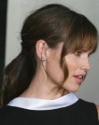 Jennifer Garner with her hair gathered back