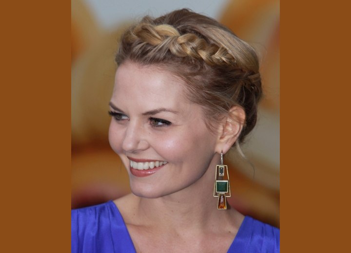 Jennifer Morrison with a head encircling braid