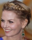 Jennifer Morrison wearing her hair up with wrap-around braiding