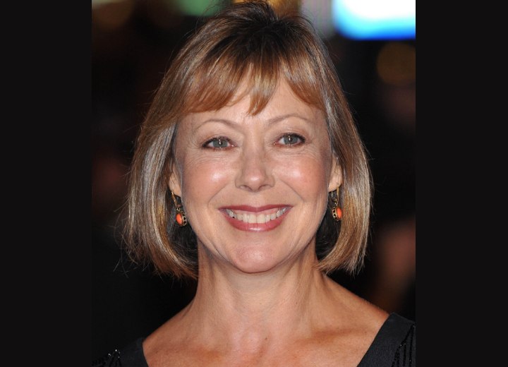 Jenny Agutter with her hair in a bob that tilts under