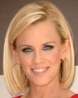 Jenny McCarthy wearing her hair in a sleek blunt cut bob