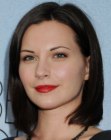 Jill Flint sporting a sleek bob haircut that covers her neck