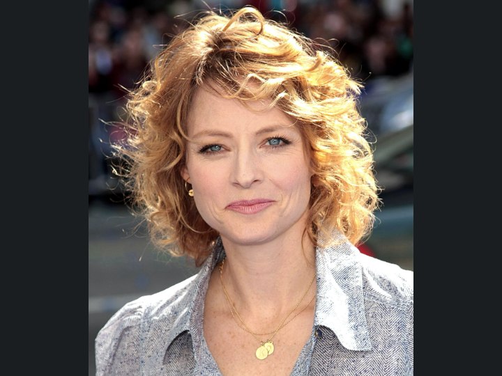 Jodie Foster with curly hair