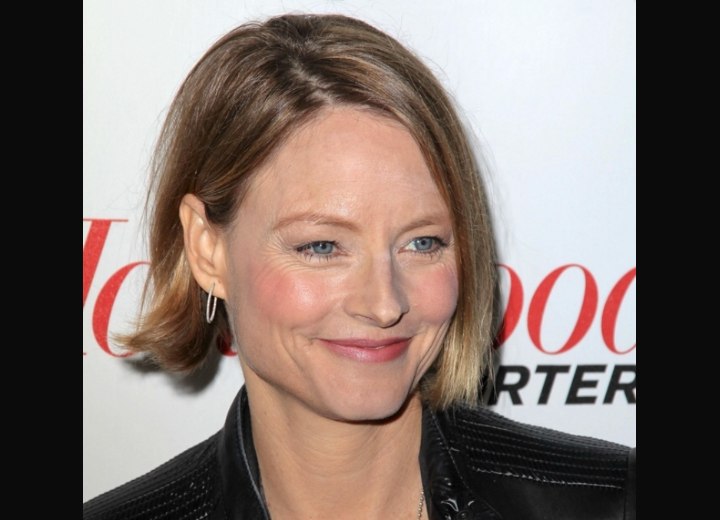 Jodie Foster with a chin length bob haircut