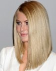 Julianne Hough wearing bone straight hair