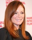 Julianne Moore's crimson colored hair