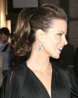 Kate Beckinsale with her hair in a ponytail