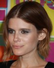 Kate Mara sporting a soft razor cut bob hairstyle