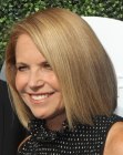 Katie Couric's blunt cut bob with side bangs