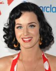 Katy Perry's 1950s enspired medium length hair with curls