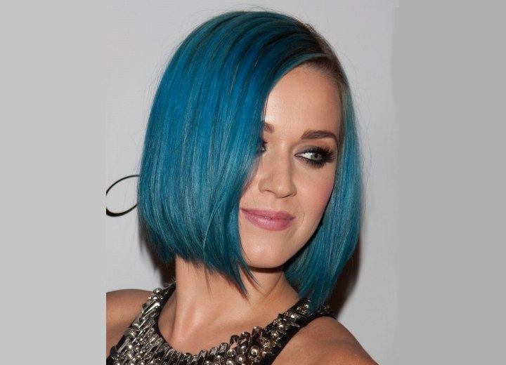 Katy Perry with blue hair