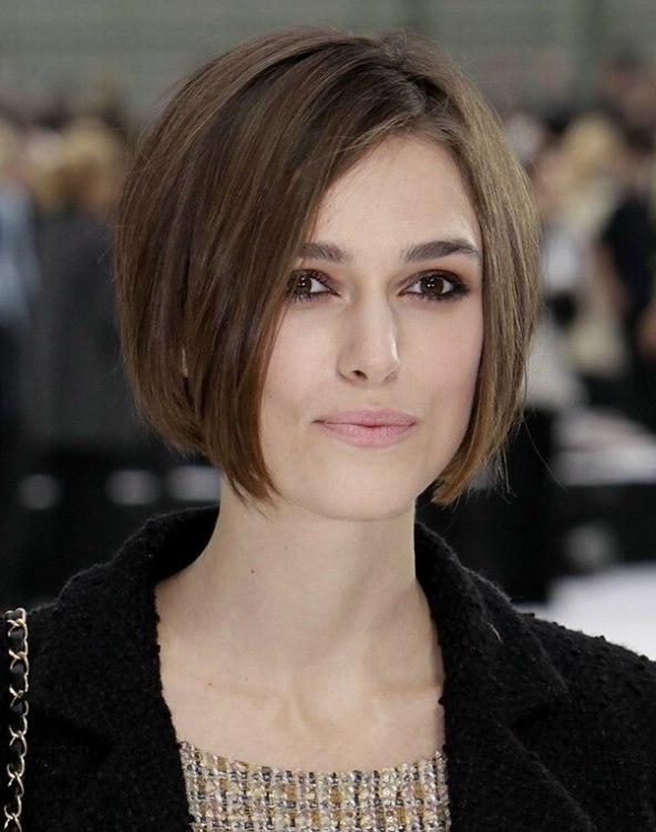 Keira Knightley with her short bob with angled sides