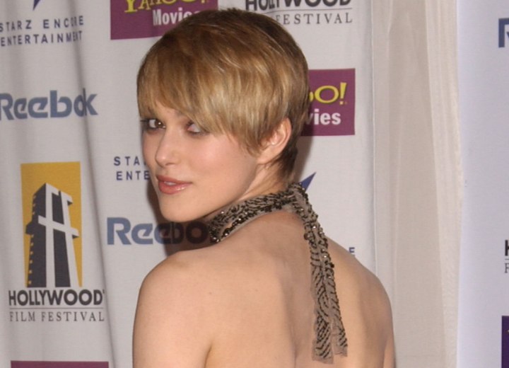 side view of Keira Knightley's short hairstyle