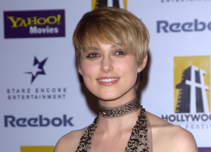 Keira Knightley sporting a very short haircut